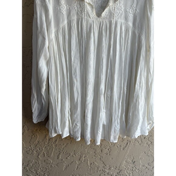 Rachel Zoe White Large Embroidered Etherial Glam Woman’s Angelic Blouse Boho - Picture 10 of 12